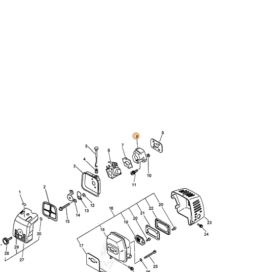 ECHO part 13001755630 — IPL diagram snippet (6x zoom, amber highlight)