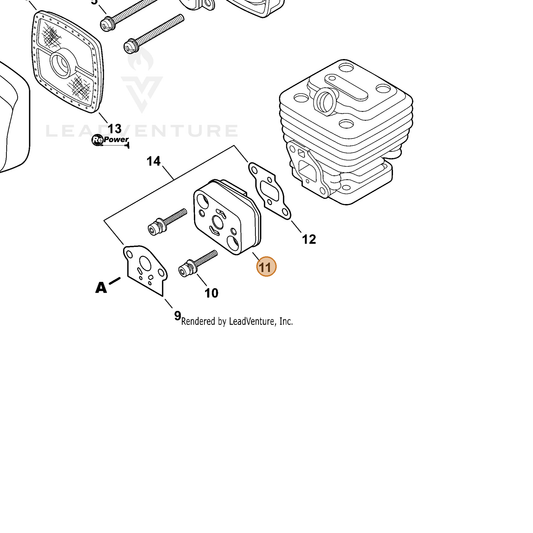 ECHO part 13001756431 — IPL diagram snippet (6x zoom, amber highlight)