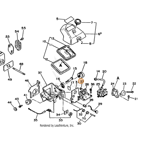 ECHO part 13002019830 — IPL diagram snippet (6x zoom, amber highlight)