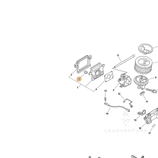 ECHO part 13002033330 — IPL diagram snippet (6x zoom, amber highlight)
