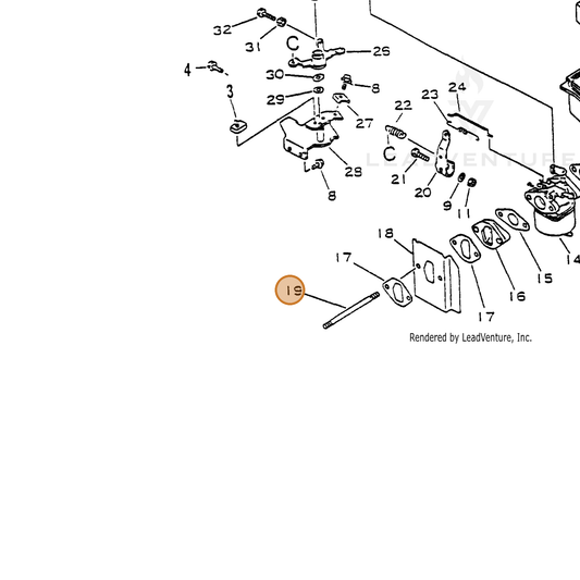 ECHO part 13002111620 — IPL diagram snippet (6x zoom, amber highlight)