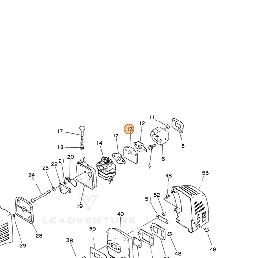 ECHO part 13002640630 — IPL diagram snippet (6x zoom, amber highlight)