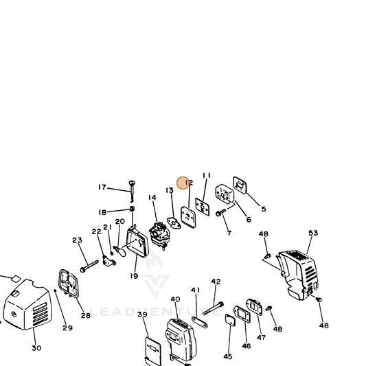 ECHO part 13002641030 — IPL diagram snippet (6x zoom, amber highlight)