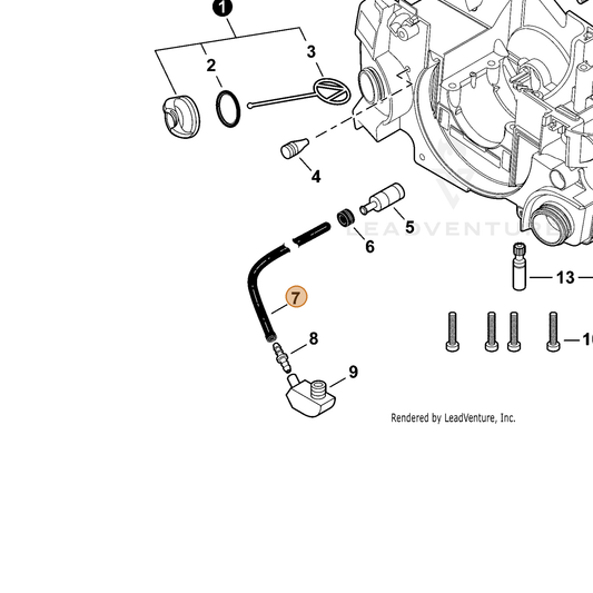 ECHO part 13011005261 — IPL diagram snippet (6x zoom, amber highlight)