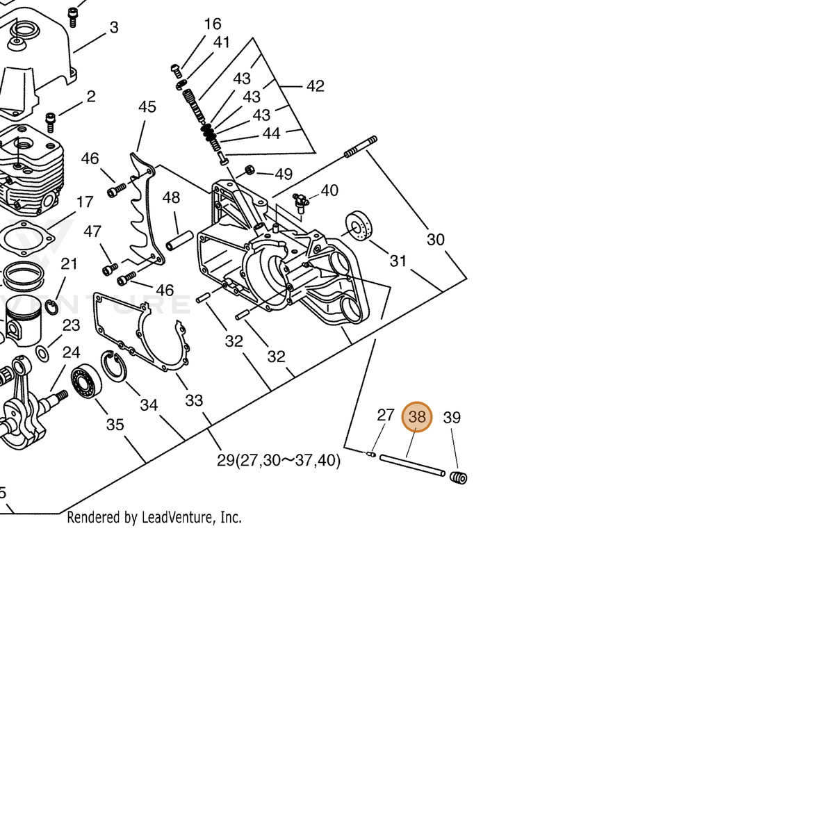 ECHO part 13011016430 — IPL diagram snippet (6x zoom, amber highlight)