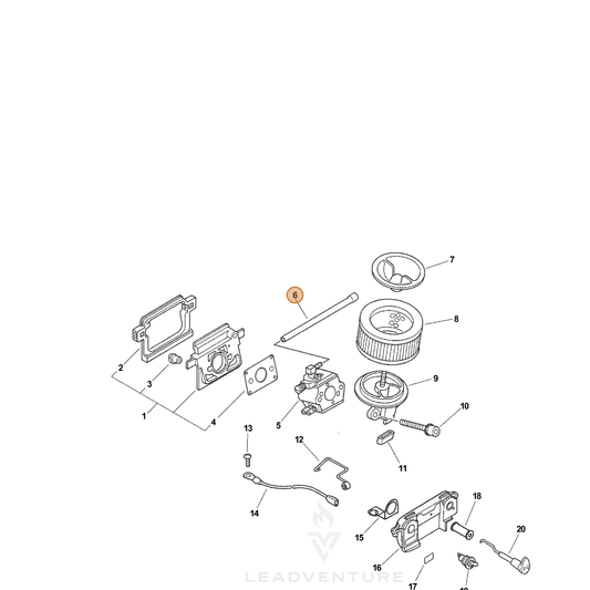 ECHO part 13011038331 — IPL diagram snippet (6x zoom, amber highlight)