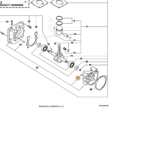 ECHO part 13011312330 — IPL diagram snippet (6x zoom, amber highlight)