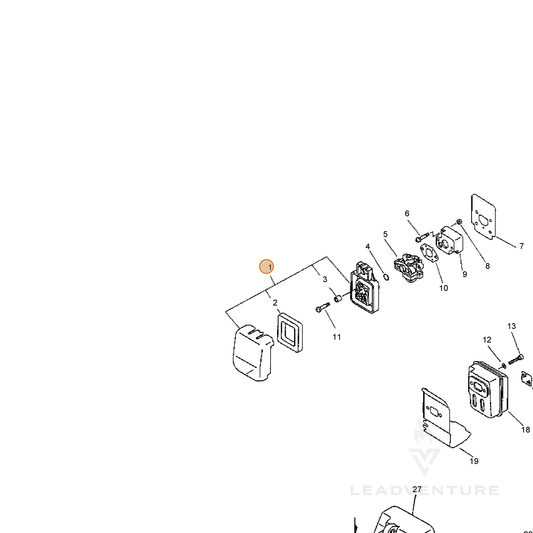 ECHO part 13030006460 — IPL diagram snippet (6x zoom, amber highlight)