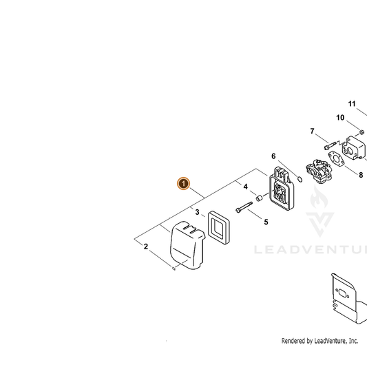 ECHO part 13030020960 — IPL diagram snippet (6x zoom, amber highlight)