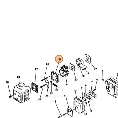 ECHO part 13030109220 — IPL diagram snippet (6x zoom, amber highlight)