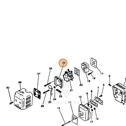 ECHO part 13030109220 — IPL diagram snippet (6x zoom, amber highlight)
