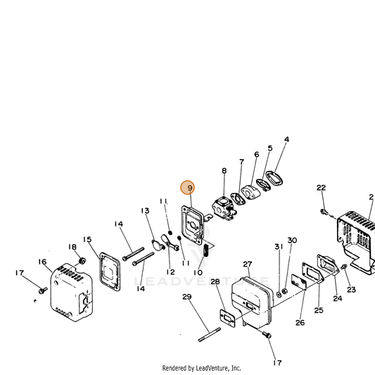 ECHO part 13030124830 — IPL diagram snippet (6x zoom, amber highlight)