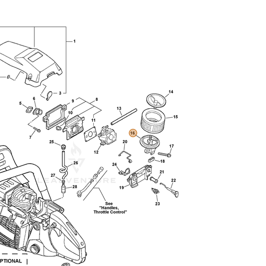 ECHO part 13030138332 — IPL diagram snippet (6x zoom, amber highlight)