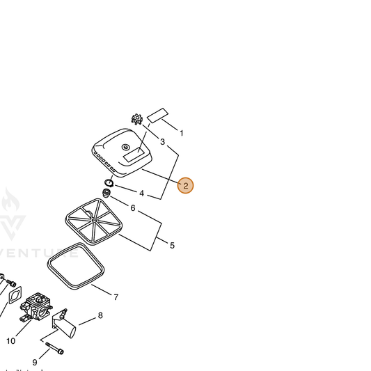 ECHO part 13030216430 — IPL diagram snippet (6x zoom, amber highlight)