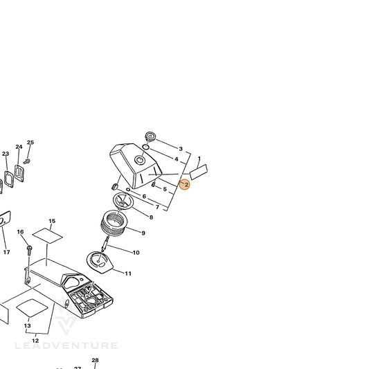 ECHO part 13030239731 — IPL diagram snippet (6x zoom, amber highlight)