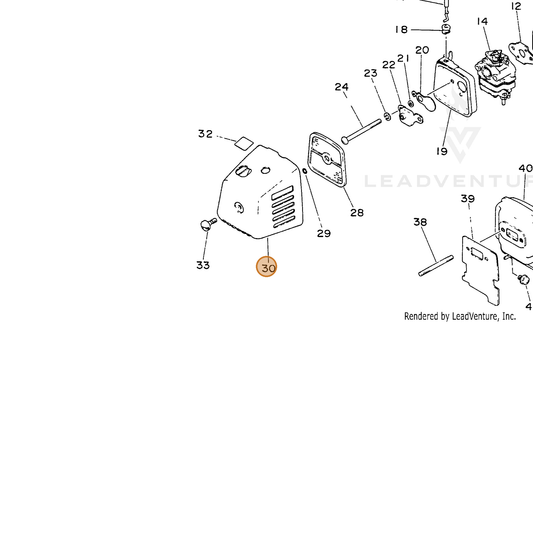 ECHO part 13030240630 — IPL diagram snippet (6x zoom, amber highlight)