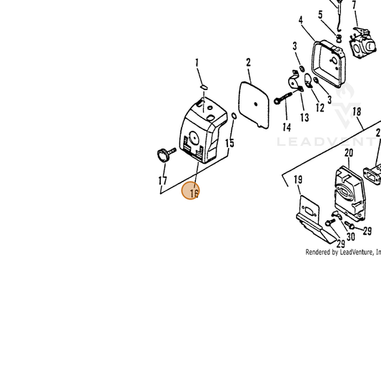 ECHO part 13030252132 — IPL diagram snippet (6x zoom, amber highlight)