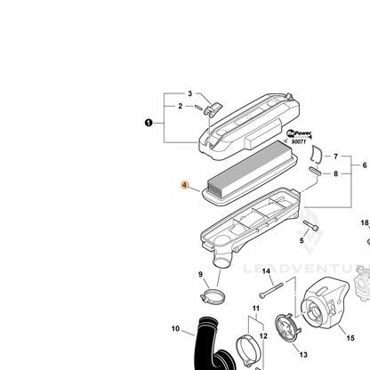 ECHO part 13030508361 — IPL diagram snippet (6x zoom, amber highlight)