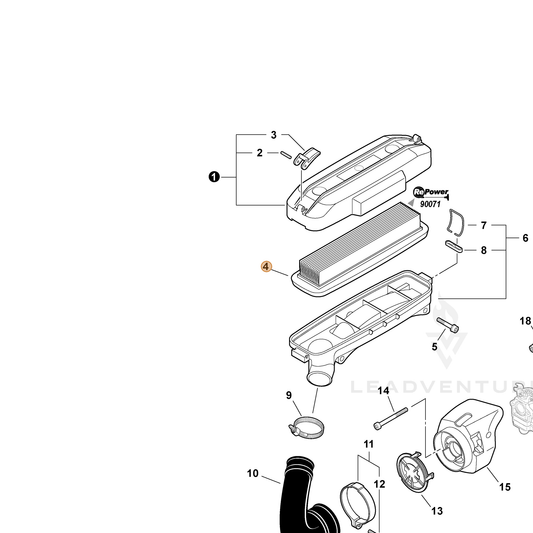 ECHO part 13030508361 — IPL diagram snippet (6x zoom, amber highlight)