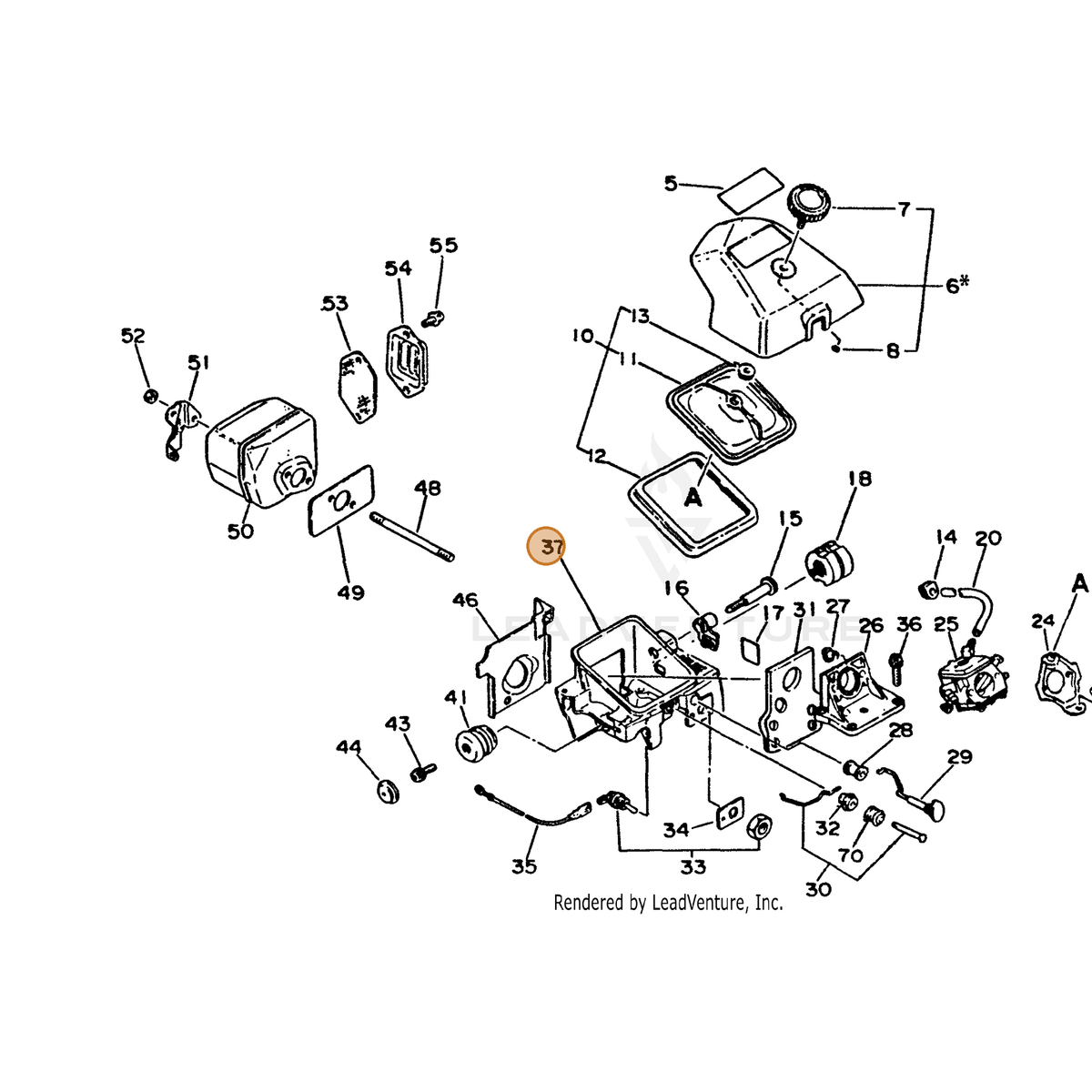 ECHO part 13030619831 — IPL diagram snippet (6x zoom, amber highlight)