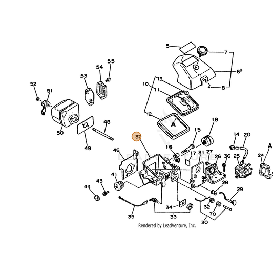 ECHO part 13030619831 — IPL diagram snippet (6x zoom, amber highlight)