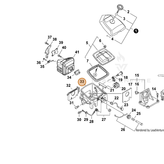 ECHO part 13030630830 — IPL diagram snippet (6x zoom, amber highlight)