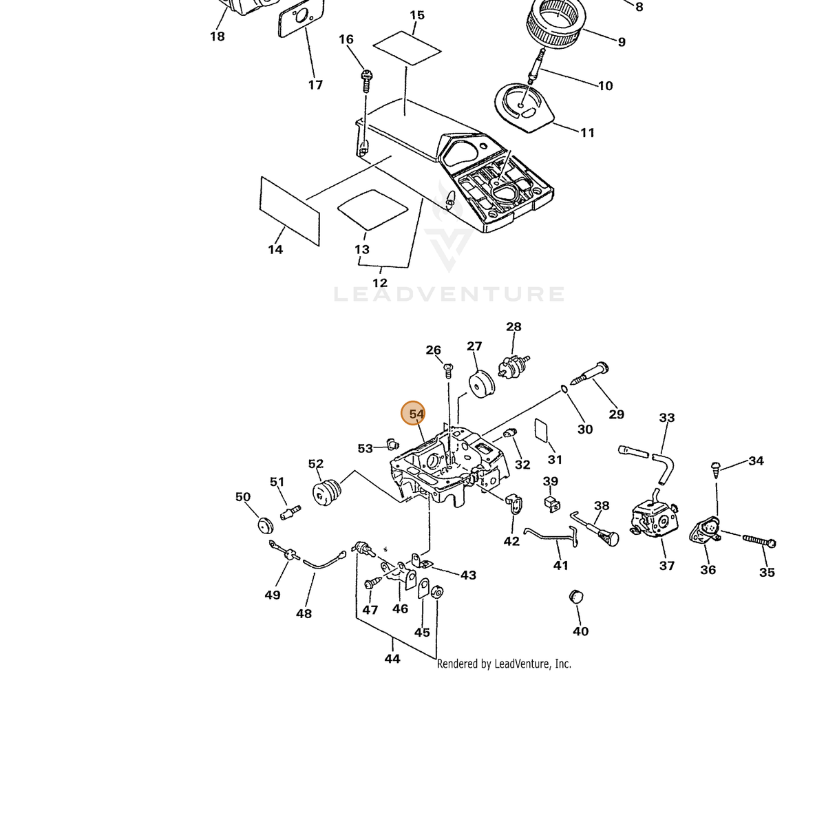 ECHO part 13030637633 — IPL diagram snippet (6x zoom, amber highlight)