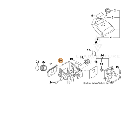 ECHO part 13030638730 — IPL diagram snippet (6x zoom, amber highlight)