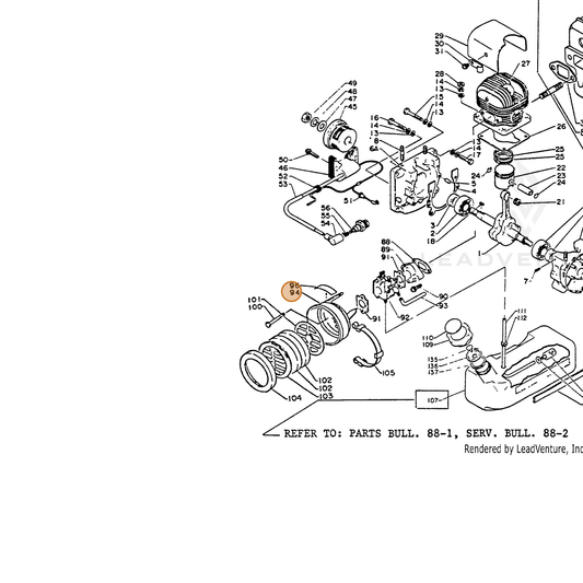 ECHO part 13030700764 — IPL diagram snippet (6x zoom, amber highlight)