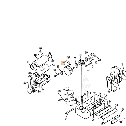 ECHO part 13030702362 — IPL diagram snippet (6x zoom, amber highlight)