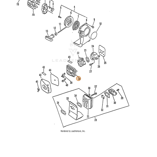 ECHO part 13030705860 — IPL diagram snippet (6x zoom, amber highlight)