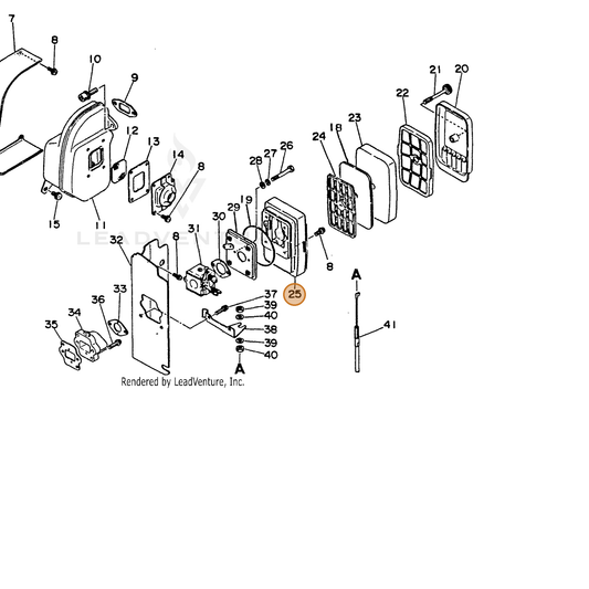 ECHO part 13030707460 — IPL diagram snippet (6x zoom, amber highlight)