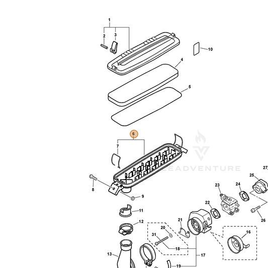 ECHO part 13030708260 — IPL diagram snippet (6x zoom, amber highlight)