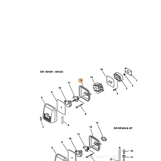 ECHO part 13030709560 — IPL diagram snippet (6x zoom, amber highlight)