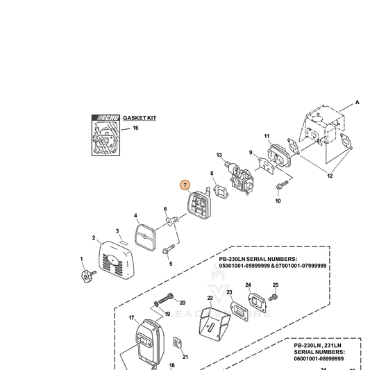 ECHO part 13030757730 — IPL diagram snippet (6x zoom, amber highlight)