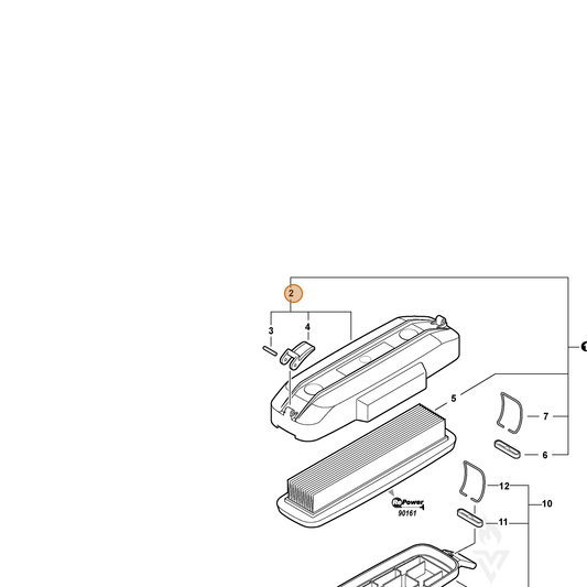 ECHO part 13030808361 — IPL diagram snippet (6x zoom, amber highlight)