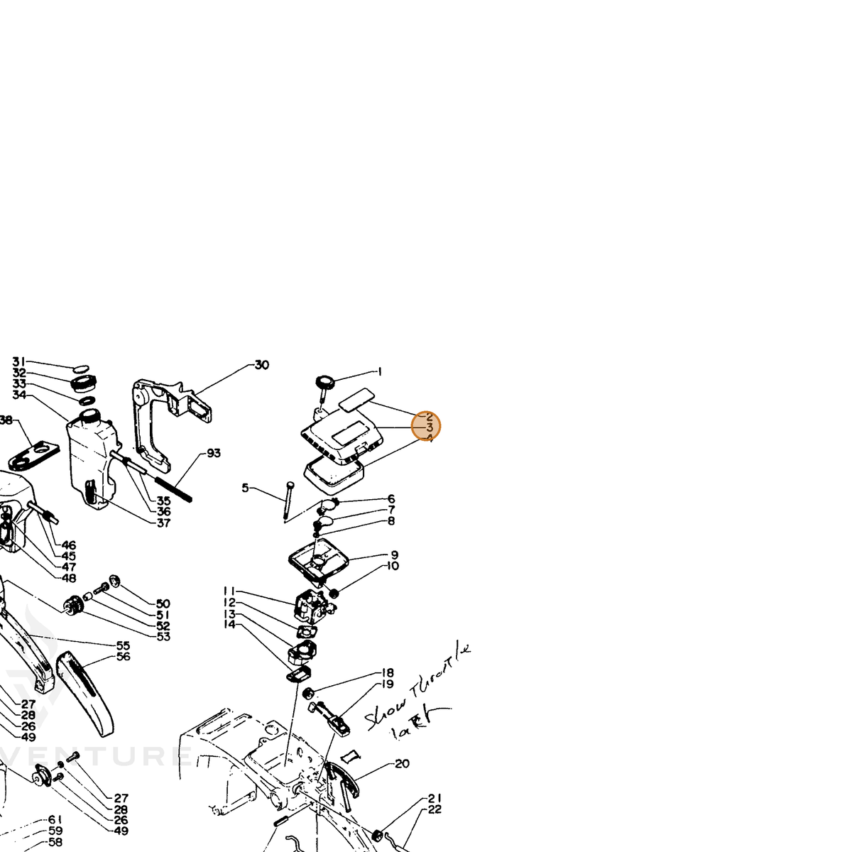 ECHO part 13030815130 — IPL diagram snippet (6x zoom, amber highlight)