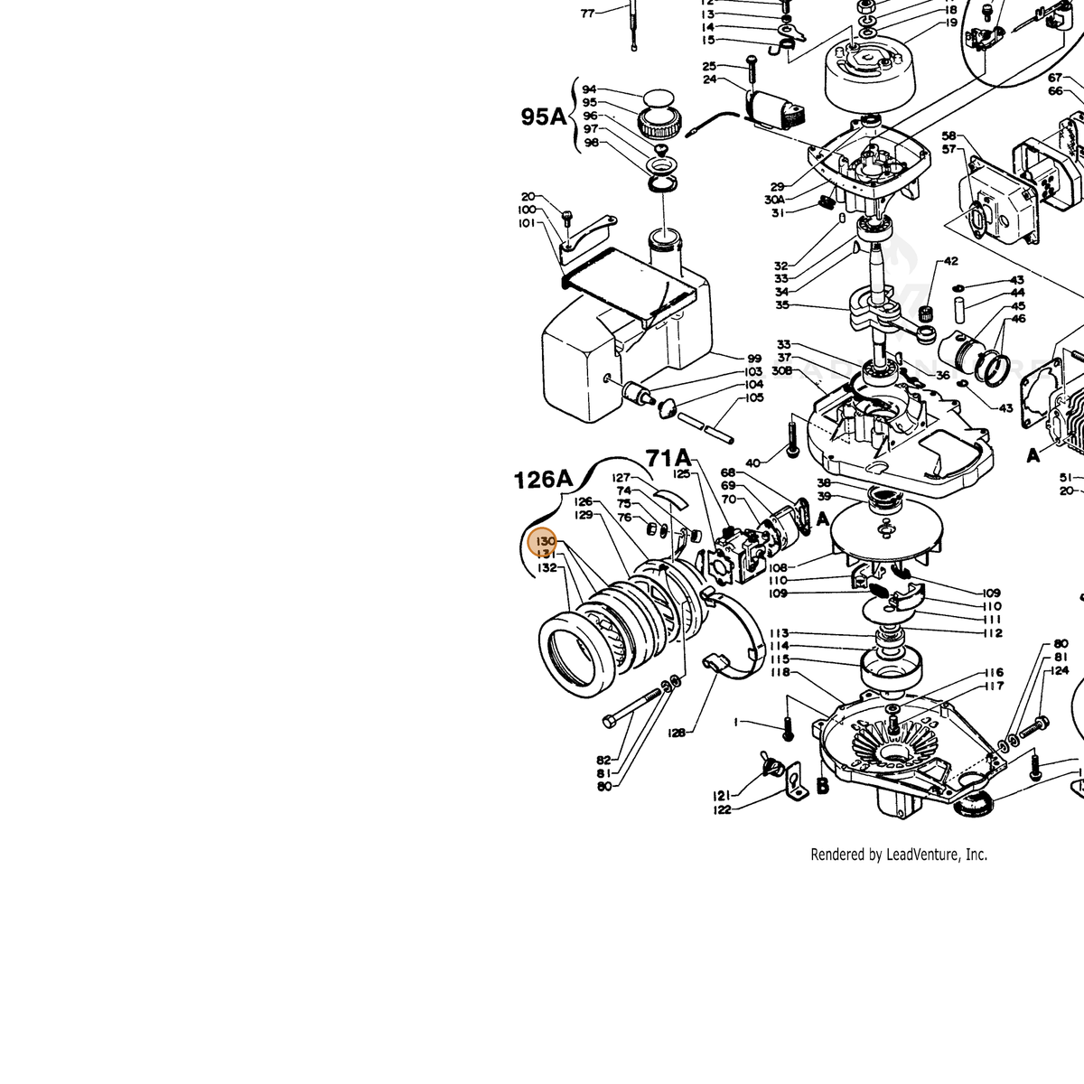 ECHO part 13031000760 — IPL diagram snippet (6x zoom, amber highlight)