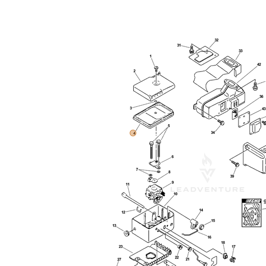 ECHO part 13031003360 — IPL diagram snippet (6x zoom, amber highlight)