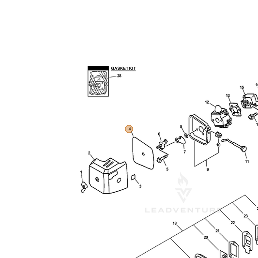ECHO part 13031004560 — IPL diagram snippet (6x zoom, amber highlight)