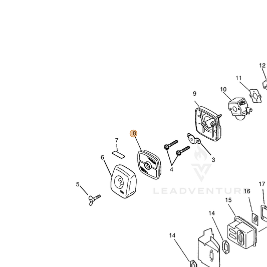 ECHO part 13031006560 — IPL diagram snippet (6x zoom, amber highlight)