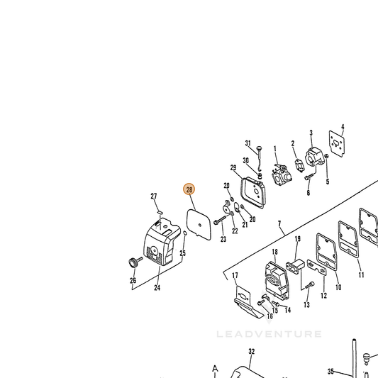 ECHO part 13031048930 — IPL diagram snippet (6x zoom, amber highlight)