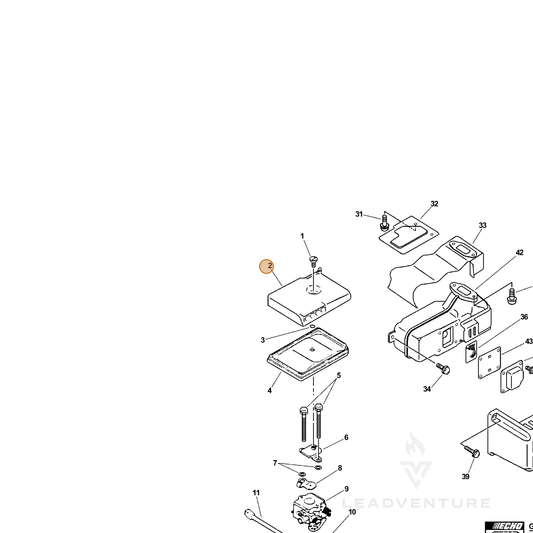 ECHO part 13031303361 — IPL diagram snippet (6x zoom, amber highlight)