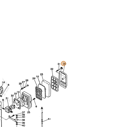 ECHO part 13031307460 — IPL diagram snippet (6x zoom, amber highlight)