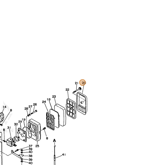ECHO part 13031307460 — IPL diagram snippet (6x zoom, amber highlight)