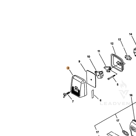 ECHO part 13031309562 — IPL diagram snippet (6x zoom, amber highlight)