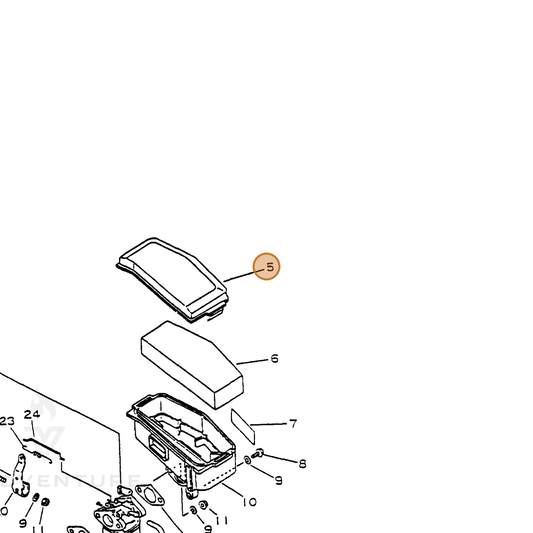 ECHO part 13031311621 — IPL diagram snippet (6x zoom, amber highlight)