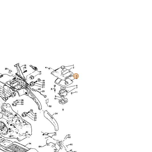 ECHO part 13031314332 — IPL diagram snippet (6x zoom, amber highlight)