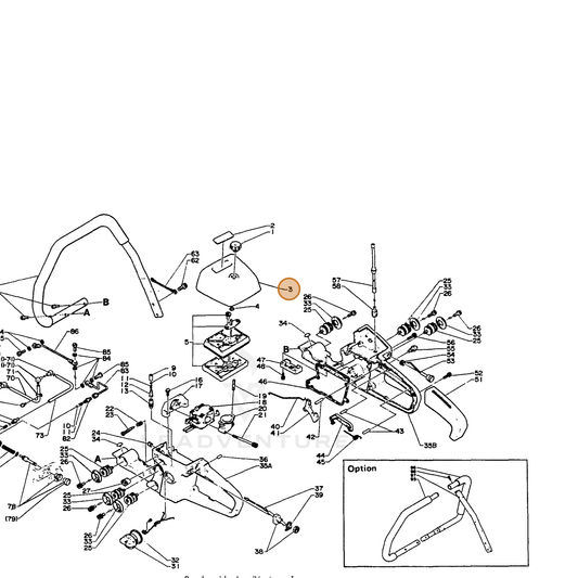 ECHO part 13031314730 — IPL diagram snippet (6x zoom, amber highlight)