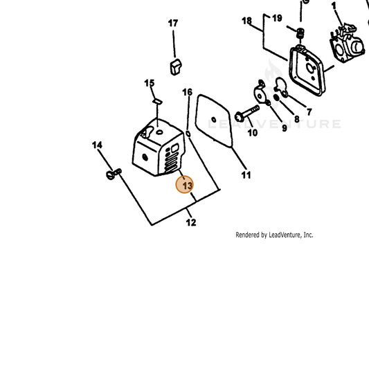 ECHO part 13031350630 — IPL diagram snippet (6x zoom, amber highlight)